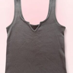 Limited Edition Brown Brandy Melville Ribbed Tank Top